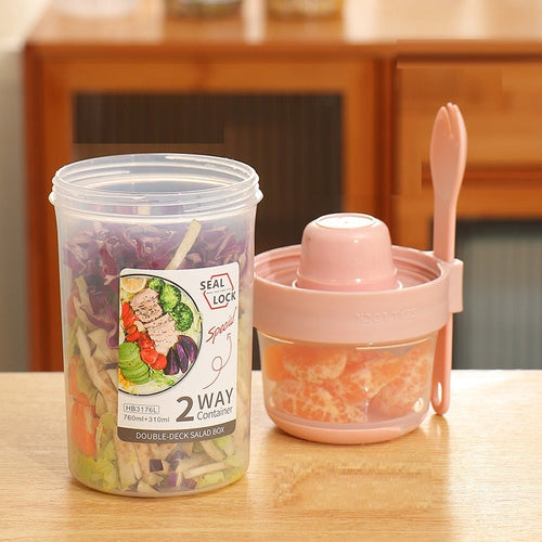 Portable Breakfast Oatmeal Cereal Nut Yogurt Salad Cup Container Set
