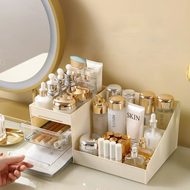 Transparent Drawer Style Makeup Box Dormitory Organizer Plastic