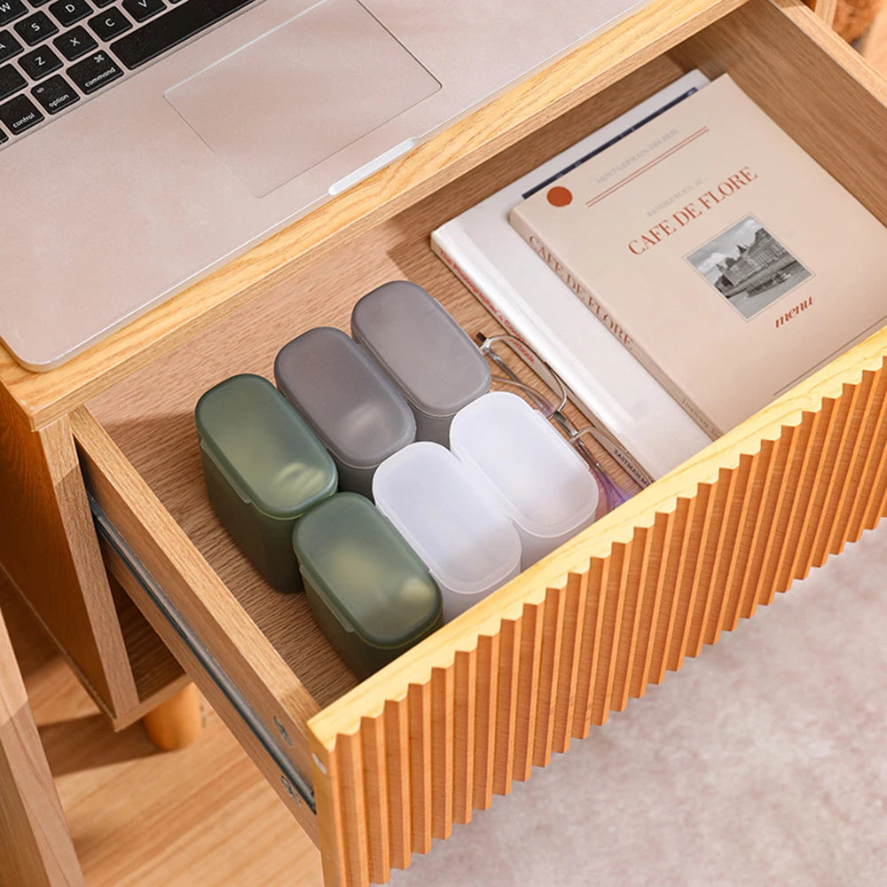 1pcs Mobile Data Cable Storage Box Headphone Charger Transparent