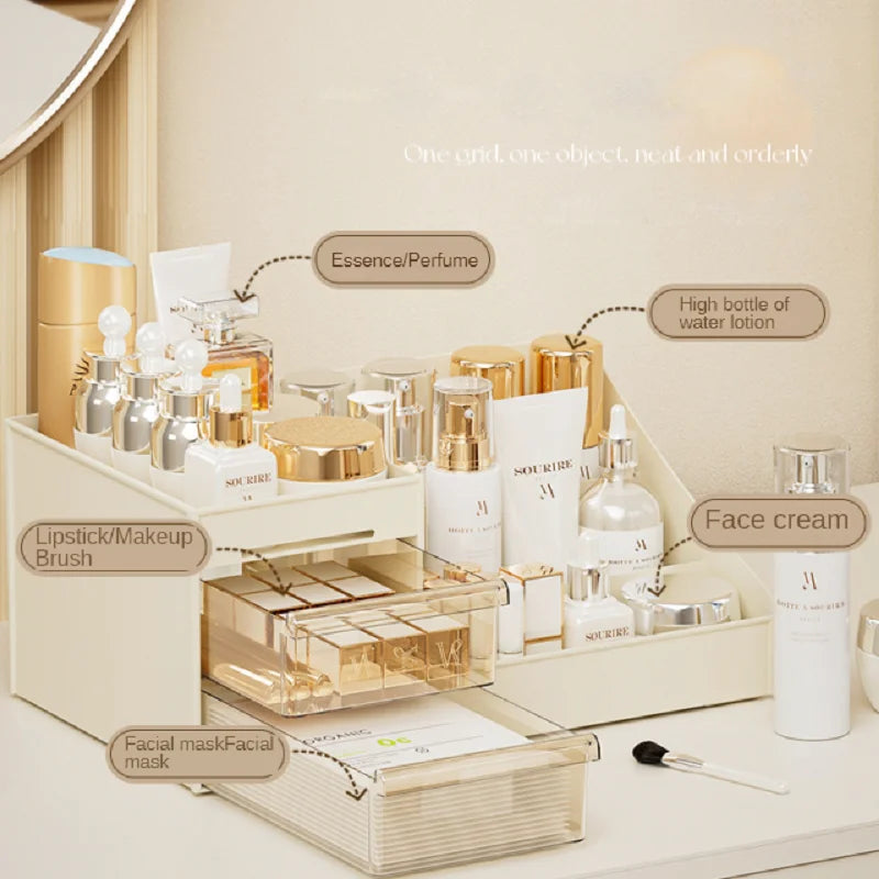 Transparent Drawer Style Makeup Box Dormitory Organizer Plastic
