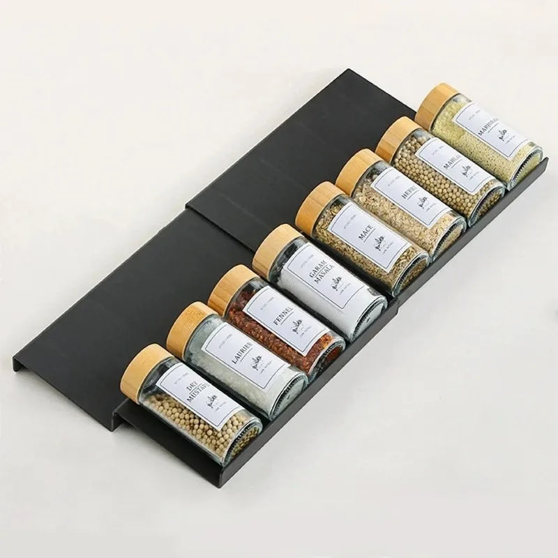 4 Layers Kitchen Spice Drawer Organizer Adjustable Spice Rack for