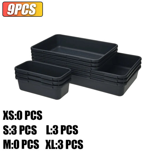 61/45/34/24/9PCS Desk Drawer Organizers 5 Size Interlocking Shallow