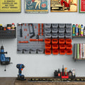 DURHAND 44pcs Wall Mounted Storage Bins Container Rack Organizer for