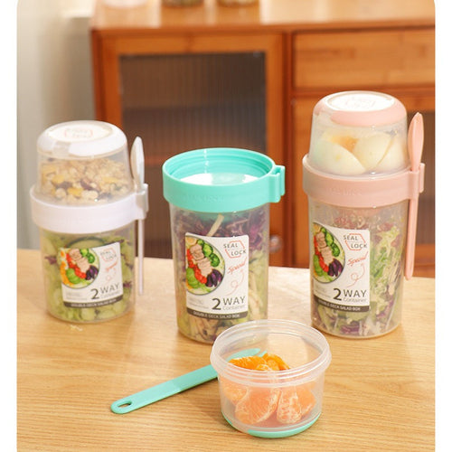 Portable Breakfast Oatmeal Cereal Nut Yogurt Salad Cup Container Set