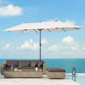 Outsunny 15ft Double-Sided Patio Umbrella Parasol Sun Shelter Canopy